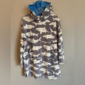 Mini Boden Gray Shark Pattern swim cover up size 6-7 years